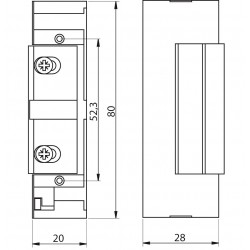 50900 | Gâche universelle 12/24 Vcc/Vca rupture/émission